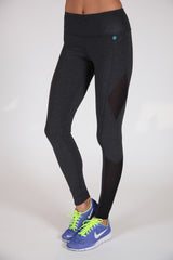 CUT OUT MESH LEGGING - MARCASITE