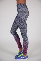 ANDREA BASIC LEGGING - FLAMINGO PINK MULTI